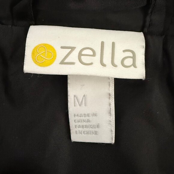 Zella Zip-Up Quilted Bomber Jacket Black Women's Medium Mock Neck Long-Sleeve - Picture 9 of 14